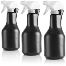 com-four® 3x Blumensprüher - Sprühflasche zur Bewässerung von Pflanzen - Wassersprühflasche zum Wasserzerstäuben und zur Schädlingsbekämpfung (3 Stück 0.5L anthrazit)