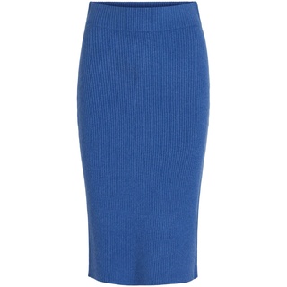 Vila Damen Viril Pencil Hw Knit Skirt - Noos Rock, Lapis Blue/Detail:Dark MelangeS