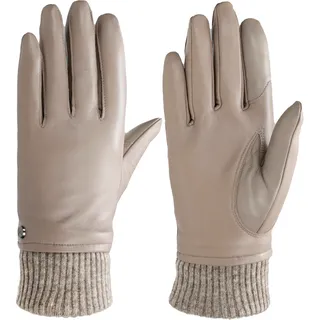 Lederhandschuhe PEARLWOOD "ARMA", Damen, Gr. 7.5, beige (taupe), Schafsleder, Handschuhe Lederhandschuhe, mit Wollanteil, weiches Innenfutter aus Fleece
