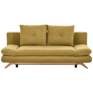 Carryhome Schlafsofa , Gelb , Textil , Buche , massiv , Füllung: Schaumstoff , 205x86x94 cm , Stoffauswahl, Liegefunktion, Rücken echt , Wohnzimmer, Sofas & Couches, Schlafsofas, Sonstige Schlafsofas