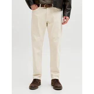 Loose-fit-Jeans JACK & JONES "JJICHRIS JJORIGINAL SBD 921 SN", Herren, Gr. 38, Länge 34, beige (ecru), Denim/Jeans, Obermaterial: 100% Baumwolle, leichte Abriebeffekte, loose fit lang, Jeans Loose-fit-Jeans, Baumwolle, loose fit