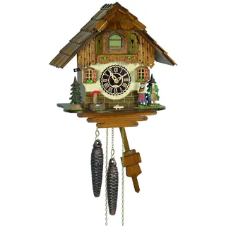 Trenkle - 1509 - Wanduhr mit Kuckucksfunktion - 1-Tages-Kettenwerk - Kuckuck Classic - Braun