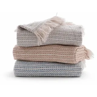 VIALMAN Plaid Seul 17 Blau | Mehrzweck-Tagesdecke 180 x 260 cm | Plaid Sofa Überwurf | Tagesdecke | Sofaüberwurf