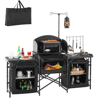 Vevor Camping Küchentisch Klappbar Schwarz