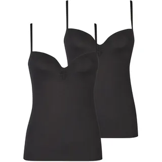 BH-Hemd NINA VON C. "2er Pack BH Hemdchen Secret", Damen, Gr. 75, Cup B, schwarz (schwarz schwarz), Obermaterial: 95% Polyamid PA. 5% Elasthan EL., BHs BH-Hemd