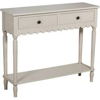 DRW Konsolentisch für den Eingangsbereich mit 2 Schubladen aus Holz in Beige, 90 x 28 x 75 cm, Medidas: 90x28x75cm