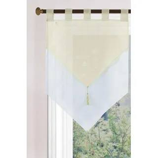 Gardinenbox Scheibengardine HxB 90x60 cm Creme »GERA« Zweilagig Voile Schlaufen Scheibenhänger Panneaux, 2023710