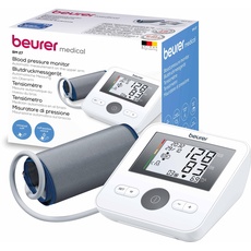 Beurer BM 27 Oberarm-Blutdruckmessgerät mit Manschettensitzkontrolle, klinisch validiert, für Oberarmumfänge von 22-42 cm, Risikoindikator, Arrhythmie-Erkennung, Meldung bei Anwendungsfehlern
