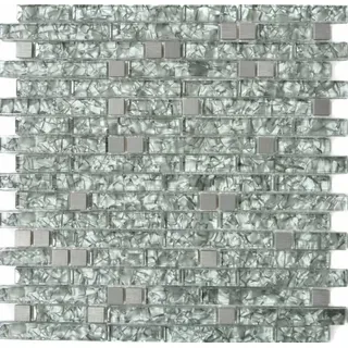 Mosaik Edelstahl Grün Grau Fliesenspiegel Wand Bad 87-MV728 10 Mosaikplatten