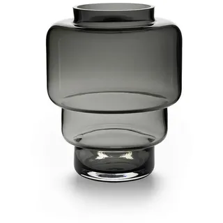 Markslöjd Vase , Grau , Glas , zylindrisch , 19.5 cm , handgemacht , Dekoration, Vasen, Glasvasen