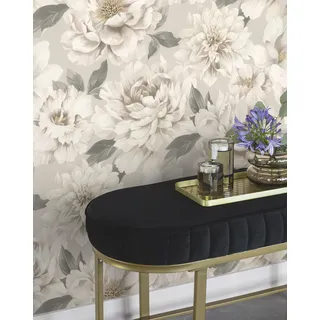 Rasch Textil Rasch "Tapete 201325 mit Blumen", geblümt glatt Blumentapete,