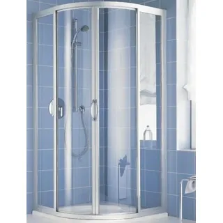 Kermi Viertelkreis IBIZA 2000 R48 V1220, I2R48V12201PK, Farbe: Silber Mattglanz Echtglas klar Clean