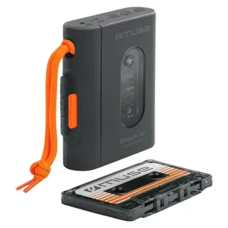 Muse Kassettenspieler - Tragbarer Kassettenspieler mit Kopfhöreranschluss und Bluetooth | Schnelles Aufladen per USB-C - Schickes Design | Schwarz