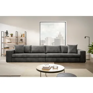 Home affaire 4-Sitzer »SLEETLAND XXL in Samtvelours oder Vintage-Leder-Optik« besonders groß und bequem, grau