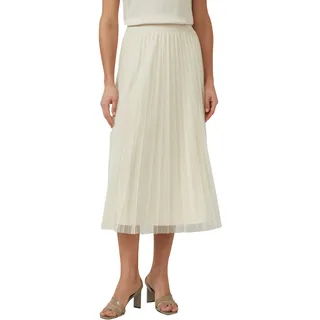 s.Oliver BLACK LABEL Midirock mit Falten und Gummibund, grau beige