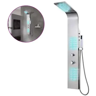 vidaXL Duschpaneel Edelstahl Gebogen - Silber