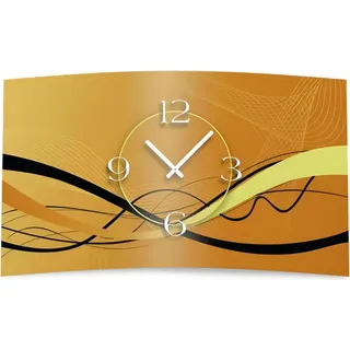 Abstrakt schwarz beige Designer Wanduhr modernes Wanduhren Design leise kein ticken dixtime 3D-0065 - Beige