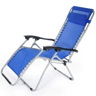 VERDELOOK Ibiza Liegestuhl mit Mehreren Positionen, 62 x 142 x 120 cm, Blau