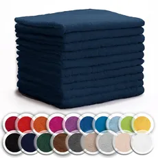NatureMark 10er Pack Waschlappen | 100% Baumwolle | Frottier Seiflappen | Größe 30 x 30 cm | Frottee Seiftücher im 10er Pack Farbe: Navy blau