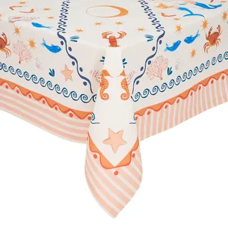 Butlers Tischdecke Coral Coast 160x160 cm , Multicolor , Textil , 250x160 cm , Heimtextilien, Wohntextilien, Tischwäsche, Tischdecken