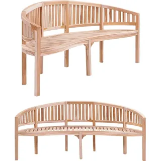 The Living Store Bananenbank 200 cm Massivholz Teak - Braun