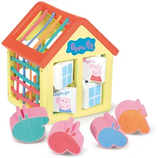 Toomies E73528 Tomy Activity Sensory Peppa Pig Haus mit drehbaren Fenstern, Stretchy Webs, Block Peppa Pig Shape Sorter-+Spielzeug ab 18 Monate Spielmatte & Activity Table Baby lernspielzeug