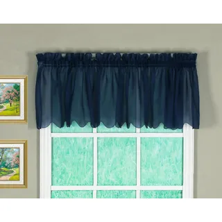 Today's Curtain Emelia Original Voile-Volant, 35,6 cm, Marineblau, 152,4 cm B x 35,6 cm L