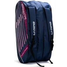 Li-Ning Flash Triple Zipper Polyester Badminton Kit Bag (Navy, Large) | Easy - Access Compartments | Spacious | Unisex - Men, Boys, Girls, Women