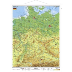 Deutschland physisch im Miniformat 1 : 1 700 000. Wandkarte