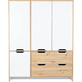 Arthur Berndt Kinderkleiderschrank Maxim 4-türig 150 x 189 x 49 cm Eiche weiß