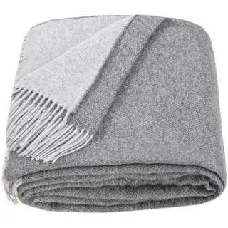 LYHome Wolldecke aus Merinowolle, Kuscheldecke für Sofa & Bett, 140x200 cm | Tagesdecke 80% Wolle, 20% Nylon, OEKO-TEX. Warme & Weiche Merino Decke, Sofadecke, Indoor & Outdoor Ganzjährig | Grau