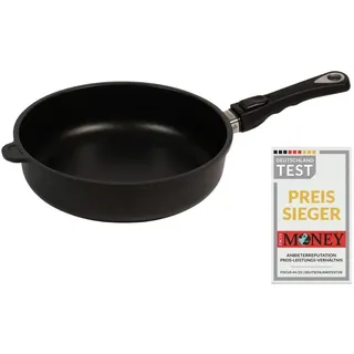 AMT Gastroguss Bratpfanne, 26 cm Ø, 7 cm hoch, Schmorpfanne, abnehmbarer Stiel, induktionsgeeignet, Lotan® Antihaft-Veredelung, Gusspfanne (Aluguss), AMZN-I-726-Z20B