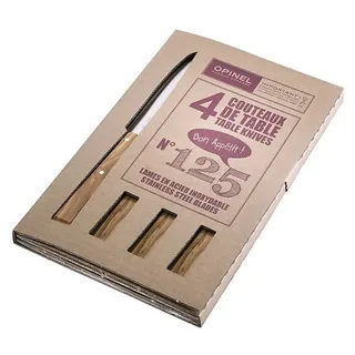 Opinel Bon Appetit Messerset 4-tlg. Olivenholz/Braun/Silber