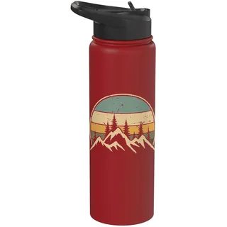 Alpen Berge Wald Bergsteiger Natur Stainless Steel Insulated Water Bottle
