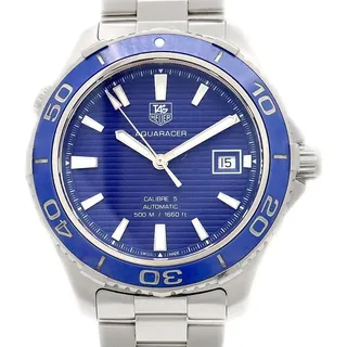 Tag Heuer Aquaracer Herrenuhr silber blau WAK2111.BA0830 - Silber