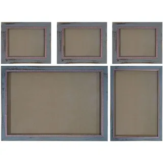 MCW Bilderrahmen Set H246, Fotorahmen Holzrahmen, 3x 21x26cm 1x 26x36cm 1x 36x51cm Shabby Landhaus ~ grau