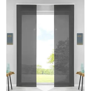 Gardinenbox Schiebegardine Klettband 245 x 60 cm Schwarz 2 St.