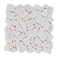 Bruchmosaikmatte Carrara Polygonal Weiß 30,5 cm x 30,5 cm