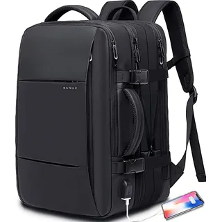 BANGE Handgepäck-Rucksack, 35–45 l, Wochenend-Reiserucksack, für 17,3 Laptop, Business-Tasche, erweiterbare Tasche für Damen und Herren, 35l, Rucksack