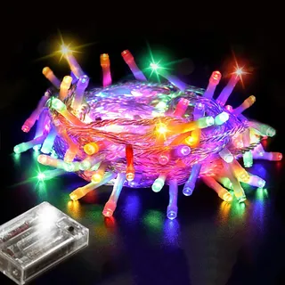 4M 40 LED Lichterkette Batteriebetrieben Batterie Bunt Innen Weihnachtslichterkette Weihnachtsbeleuchtung Schlafzimmer Party Hochzeit Deko