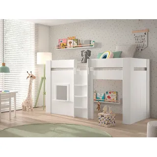 Vipack Halbhochbett RENO 90 x 200 cm MDF weiß