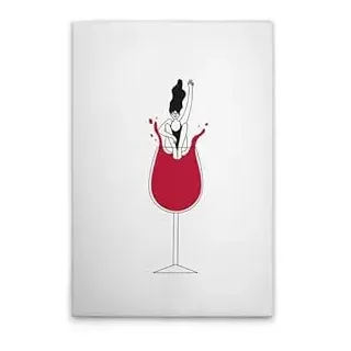 A.S. Création Leinwandbild Weinglas WG Küche - Wandbild in Weiss, Schwarz - 50 x 75 cm - DD132647