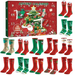 Adventskalender Socken 12 Paar Damen EU34-40 2026 Geschenk