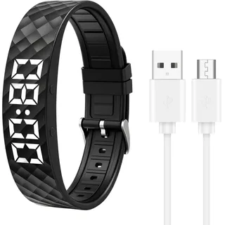 Vibrationswecker Armband Leiser Wecker mit starker Vibration für Tiefschläfer, Smartes Vibrationsarmband mit 8 Alarmen, Schlafphasenwecker & Schlaftracker USB Aufladbar Wasserdicht, für Partner ältere
