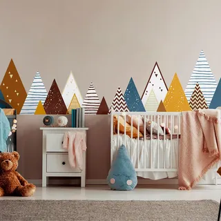 Wandsticker für Kinder, Dekoration, Babyzimmer, selbstklebend, Riesen-Wandtattoo, für Kinder, skandinavische Berge, Ulrika, 40 x 65 cm