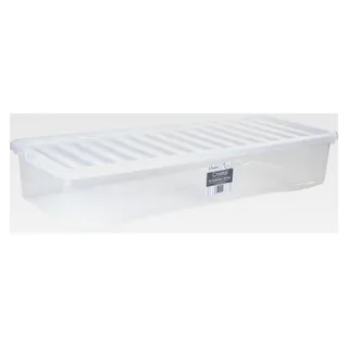 Transparente Unterbettbox mit Deckel, 55 Liter, stapelbar, Aufbewahrungsbox