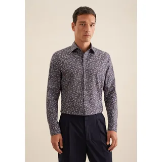 seidensticker Businesshemd »Slim« Slim 1/1 Kentkragen Floral, braun