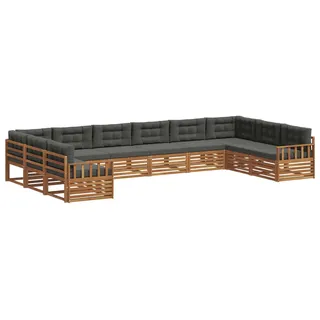 vidaXL Sofagarnituren 5 pcs Natur und Anthrazit Massivholz Akazie - Braun