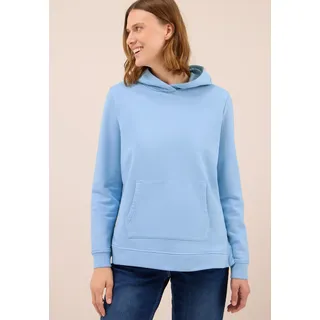 Hoodie CECIL, Damen, Gr. XS (36), blau (light sky blau), Sweatware, Obermaterial: 100% Baumwolle. Futter: 100% Baumwolle, unifarben, regular fit normal, ohne Ausschnitt, Bündchen, Sweatshirts Hoodie, mit Kapuze