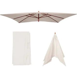 Ersatz-Bezug für Sonnenschirm Florida 3x4m, Sonnenschirmbezug Ersatzbezug, Polyester  creme - Weiß
